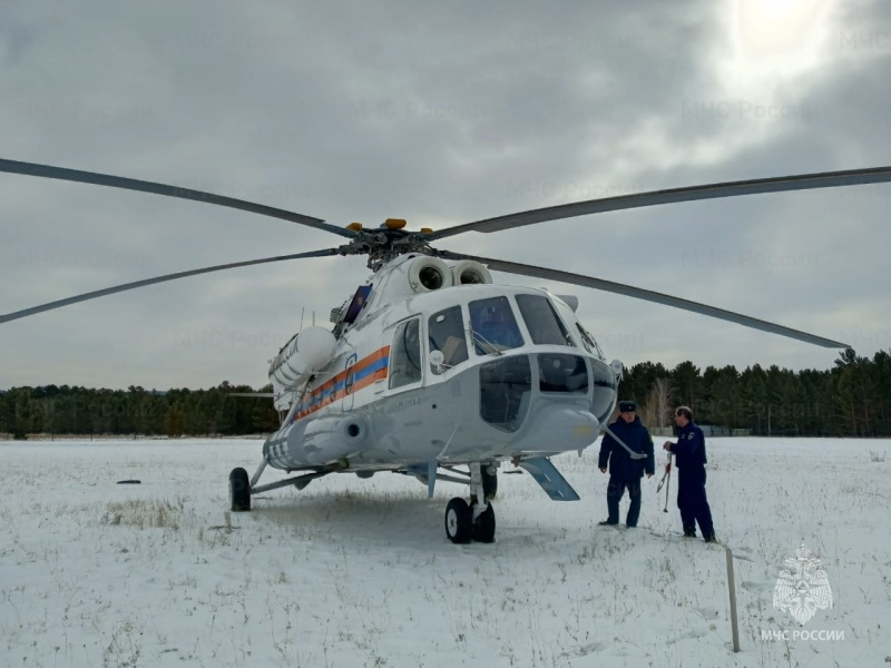 Вертолет Ми-8 МЧС России прибыл на тушение природных пожаров в Забайкалье